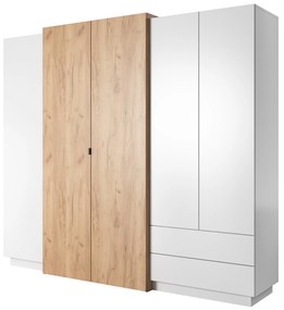 Ruhásszekrény Three 230 (arany craft tölgy + fehér). 1071395