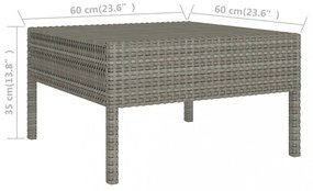 vidaXL 10 részes szürke polyrattan kerti ülőgarnitúra párnákkal