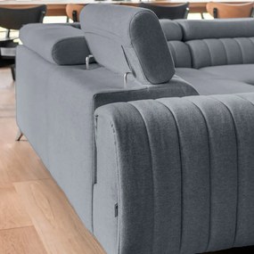 Kék kinyitható-tárolóhelyes sarokkanapé (jobb oldali-U alakú) Louis – ELTAP