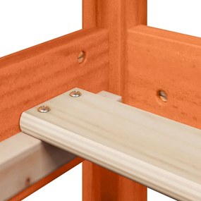 viaszbarna tömör fenyőfa ágy és pad szett tetővel 90 x 200 cm