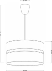 Brilagi - DUO-DUO kábeles csillár 1xE27/60W/230V átm. 40 cm bézs/arany