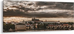Prágai vár a félhomályban képe (120x50 cm)