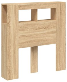 sonoma tölgy színű szerelt fa LED-es fejtámla 100x18,5x103,5 cm