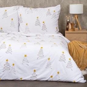 4Home Christmas tree karácsonyi pamut ágyneműhuzat, 160 x 200 cm, 70 x 80 cm, 160 x 200 cm, 70 x 80 cm