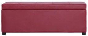 bordó műbőr pad tárolórekesszel 116 cm