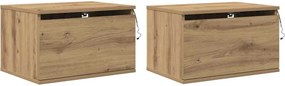 vidaXL Fali éjjeli szekrény 2 pcs Artisan tölgy 50 x 36 x 30 cm