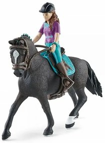 Schleich 42541 Barna hajú Lisa baba mozgatható végtagokkal Storm lovacskán