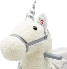 Baby Mix Hintaló játék dallammal és kerekekkel Unicorn fehér, 64 x 35 x 60 cm