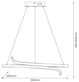 LED Csillár zsinóron LORENZO LED/35W/230V fekete