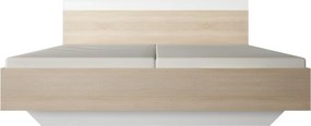Dupla ágy, tölgy sonoma/fehér, 180x200, GABRIELA