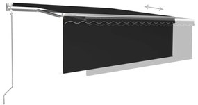 szürke redőnyös, LED-es, szélérzékelős napellenző 4,5 x 3 m