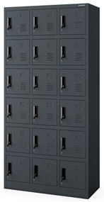 KAROL többrekeszes szociális szekrény, 900 x 1850 x 400 mm, antracitszürke