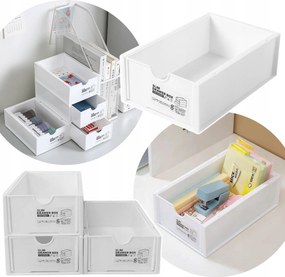 Doboz Fiókos Asztali Rendszerező Fehér Rendszerező Slim Drawer Box 1DB