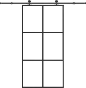 vidaXL tolóajtó vasalatokkal 102x205 cm ESG üveg&alumínium