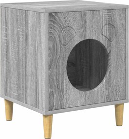 vidaXL Macska Ház Szürke Sonoma 42,5 x 40 x 53 cm Faanyag