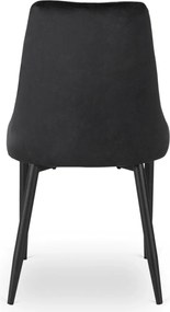 Krzesło BARI Czarne Welurowe