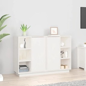 fehér tömör fenyőfa tálalószekrény 120x35x80 cm