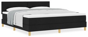 Boxspring Ágy Matraccal Fekete 180x200 cm Szövet