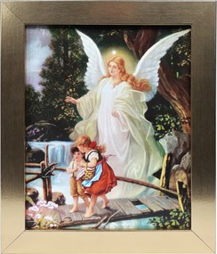 Vászonkép 30x25 Őrangyal Angyal Arany Keret