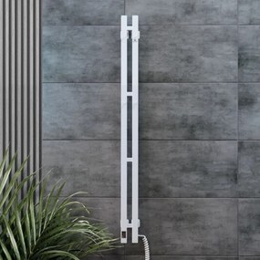 Elektromos törölközőszárító termosztáttal SILOUETTE 200 W/230 V, 150,6 cm, IP44, fehér, jobb oldali