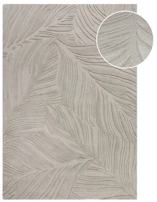 Világosszürke gyapjú szőnyeg 200x290 cm Lino Leaf – Flair Rugs