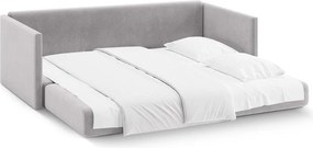 Világosszürke bársony kinyitható kanapé 209 cm Shannon – Cosmopolitan Design