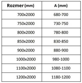 Mexen Velar, üvegfaltól zuhanykabinig 75x200 cm, 8mm szürke üveg, 870-075-000-00-40