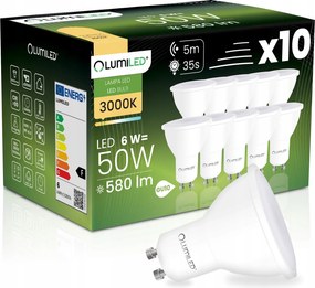 10x Led Izzó GU10 PAR16 6W 50W 580LM 3000K 120° Mozgásérzékelő Lumiled