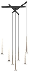 Zuma Line P0603-07C-SDB1 - BOSTON kábeles LED csillár 7xLED/6W/230V fekete/arany