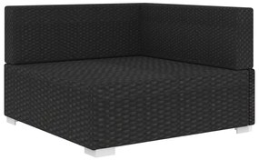 vidaXL 1 db fekete polyrattan moduláris sarokfotel párnákkal