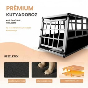 BRUNO kutyaszállító box, 70x54x51cm, ezüst/fekete Cadoca