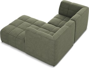 Zöld buklé sarokkanapé (jobb oldali-heverő résszel) Aloha – Makamii