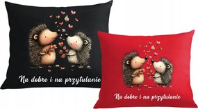 Párna párnahuzat Valentin napra pároknak Süni Jót és Ölelésért