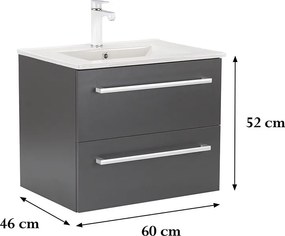 Vario Clam 60 alsó szekrény mosdóval antracit-antracit