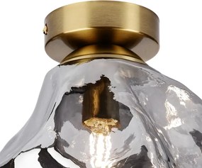 Mennyezeti lámpa CRISTAL 1xE14/15W/230V sárgaréz/füstös fekete