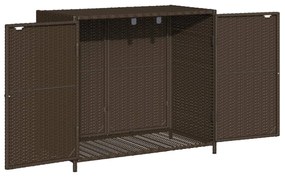 barna polyrattan kerti tárolószekrény 83x45x76 cm