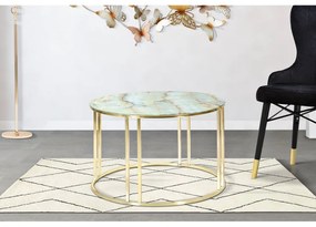 Sepa fehér és aranyszínű dohányzóasztal, ø 75 cm - Mauro Ferretti