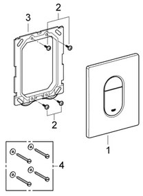 GROHE 38844000 - Öblítő nyomólap ARENA COSMOPOLITAN 156 × 197 mm króm