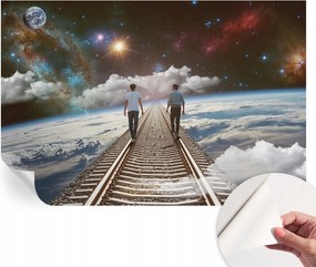 Mosható öntapadós fotótapéta étkezőbe Űrtúra 104x70 cm