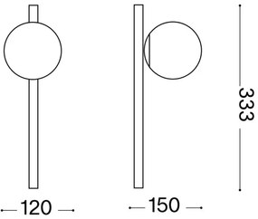 Ideal Lux - LED Fali lámpa BINOMIO 1xG9/3W/230V arany