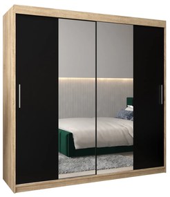 Ruhásszekrény 200 cm Toki 1 (szonoma tölgy + matt fekete). 1064941