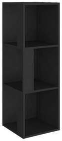 fekete szerelt fa sarokszekrény 33 x 33 x 100 cm