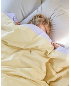 Levendula színű-bézs egyszemélyes hosszabbított pamut ágyneműhuzat 140x220 cm Block – Hübsch