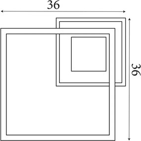 Searchlight 44250BK - fényerőszabályozható mennyezeti lámpa QUADRATE LED/24W/230V 36x36 cm