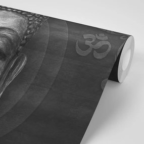 Öntapadó tapéta Buddha arca fekete fehérben