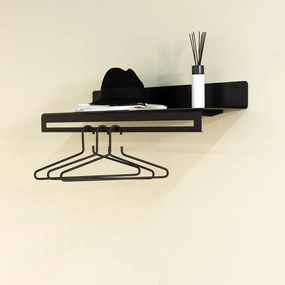 Fekete fém fali fogas polccal 78 cm Sway – Spinder Design