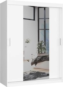 Mono tolóajtós szekrény 150cm fehér, Akd tükörrel