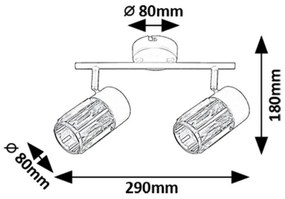 Rabalux 73060 - Spotlámpa VENARO 2xE14/15W/230V