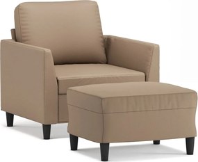 vidaXL kávészínű műbőr kanapéfotel lábtartóval 60 cm