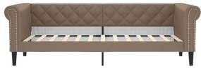 cappuccino színű kihúzható műbőr heverő 90 x 200 cm